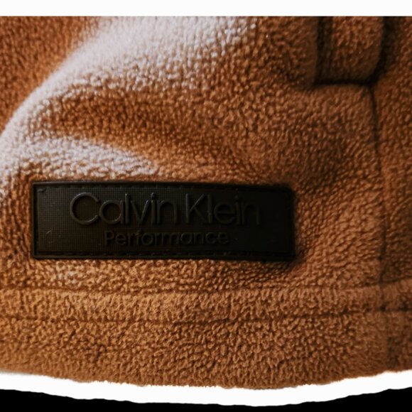 Calvin Klein Performance 1X Light Gray/Brown Full-Zip Long Sleeve Fleece Hoodie - Picture 14 of 15